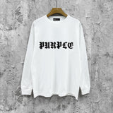 Purple Brand Long Sleeve T-Shirt Fashion Loose Long Sleeve Top