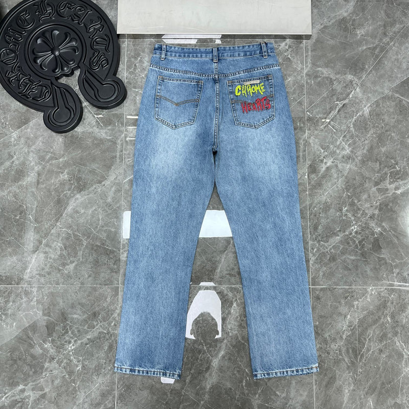 CHH Chrome Hearts Jeans Unisex Casual Loose Jeans