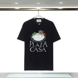 Casablanca T Shirts Spring/Summer Print Loose Cotton Short Sleeve T-Shirt