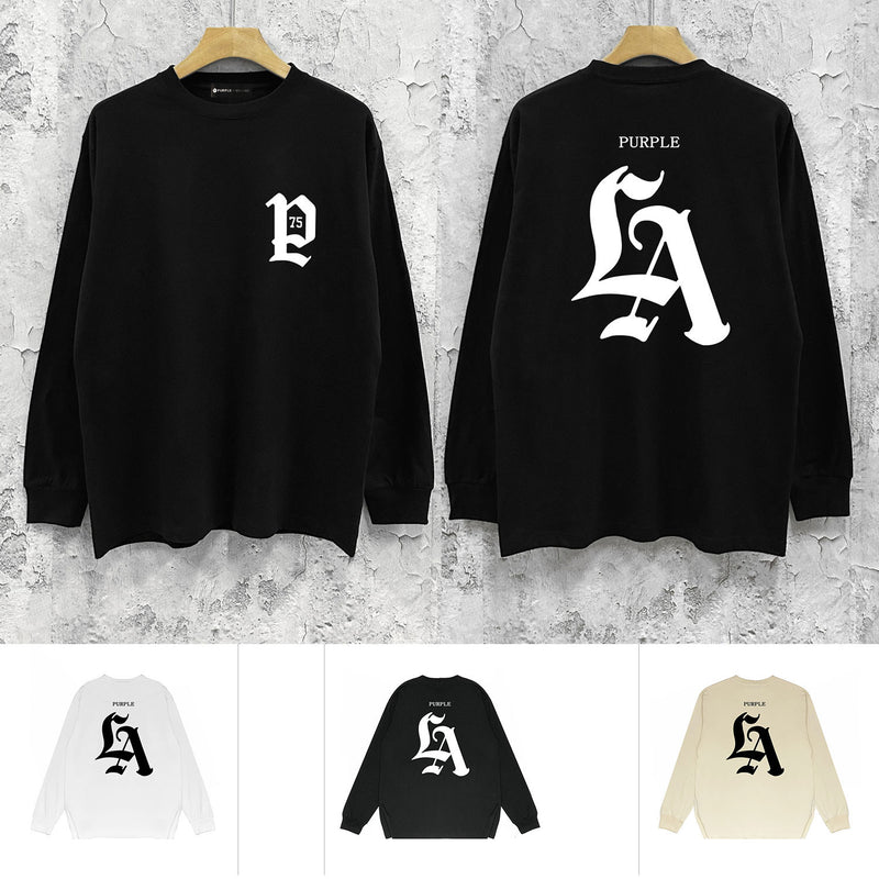 Purple Brand Long Sleeve T-Shirt Fashion Loose Long Sleeve Top