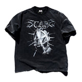 Mens Vintage T-Shirts SAINT MICHAEL CHO Dark Knight Make Old Short Sleeve Vintage Wash