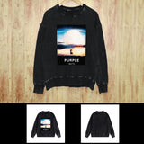 Purple Brand Distressed Sweatshirt Retro Vintage Crew Neck Sweater