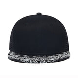 Trendy flat brimmed hat breathable mesh