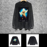 Purple Brand Distressed Long Sleeve Shirt Fashion Distressed Loose Long-sleeved Top