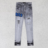 Amiri Jeans Trend Gradual Change Color Ripped Jeans