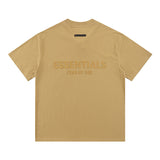 Fog Essentials T Shirts Spring/Summer Double Line Plastic Letter Crew Neck Short Sleeves