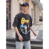 Rock Star T Shirt David Bowie T-shirt Rock American Street Loose Trendy Men's Printed Vintage Short Sleeve