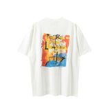 Mens Vintage T-Shirts SAINT MICHAEL CHO Clown Graffiti Short Sleeve Vintage Wash