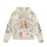 Mens Vintage T-Shirts Saint Michael Vintage Washed Trendy Hooded Sweater