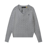 Ralph Lauren Knitted sweaters Vintage V-neck twisted embroidered wool bottomed knitted sweater