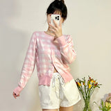 Ralph Lauren Knitted sweaters RL Ralph War Horse Embroidered Knitted Cardigan Crew Neck Checked Top