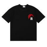Rhude T Shirt Letter Snow Mountain Sunset Pattern Short Sleeve T-Shirt