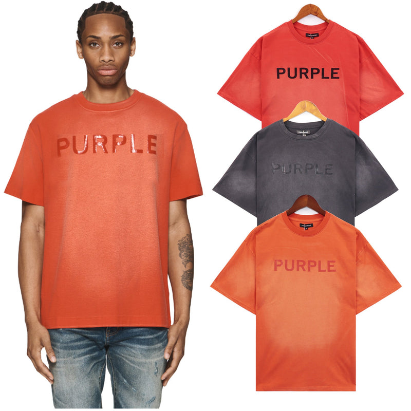 Purple Brand T Shirts Purple Micro Label Spelling Letter Short Sleeve T-Shirt
