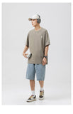 Men T-Shirts Short Sleeve T-shirt Men's and Women's Tops Summer Loose Half-Length Sleeve Versatile Casual