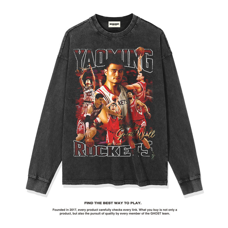Nba Long Sleeve Shirt Autumn and Winter Long Sleeve T-shirt Same Style for Men and Women
