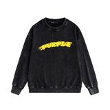 Purple Brand Distressed Sweatshirt Retro Vintage Crew Neck Sweater