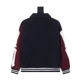 Amiri Jacket AMI Letter Embroidery Contrast Sleeve Jacket Jacket Men's and Women's