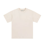Fog Essentials T Shirts Spring Summer FOG Flocking Letters Crew Neck Pullover Short Sleeves