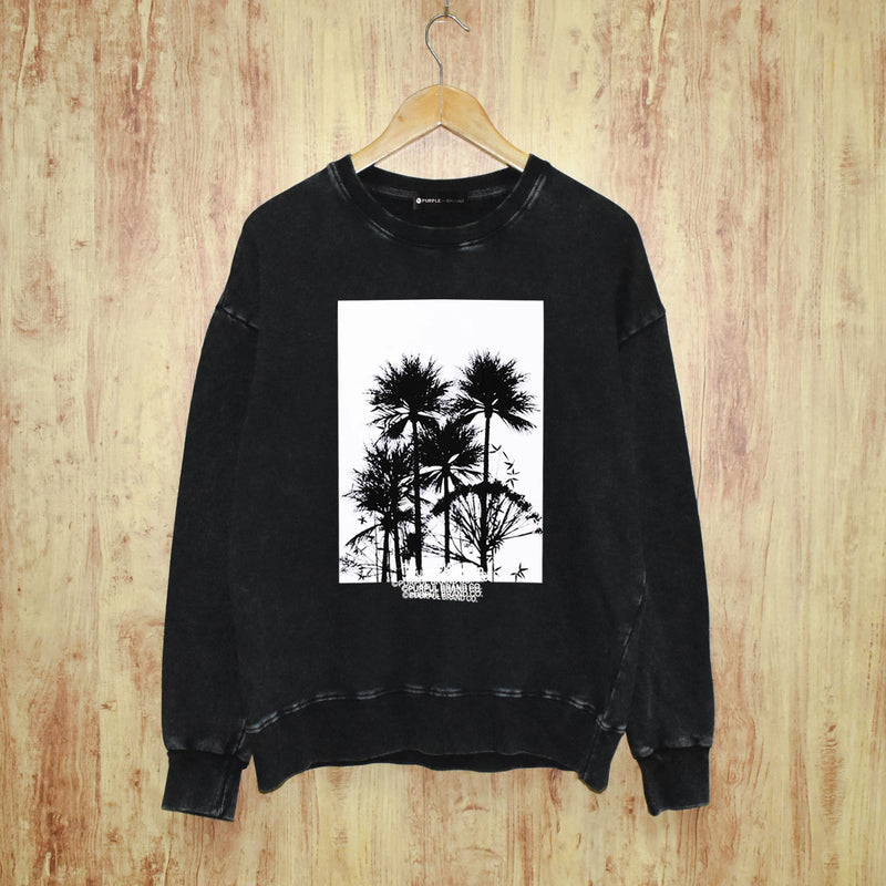 Purple Brand Distressed Sweatshirt Retro Vintage Crew Neck Sweater