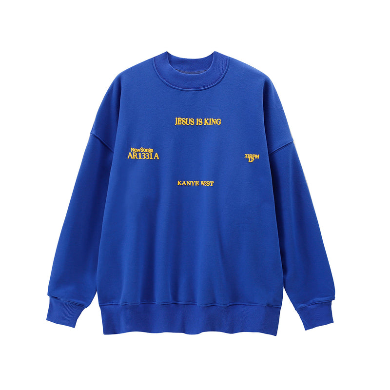 Jesus Is King T Shirt Big Talker Fashion Brand High Street Casual Loose Couple Fog round Neck Sweater Ins