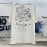 Men Vintage T-Shirts Vintage Red Cobain's suicide note High Street Short Sleeve Washing Water Old Loose