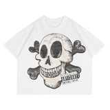 Mixed Emotion T-Shirt Blutosatire Boxy Crew Neck Loose Short Sleeve