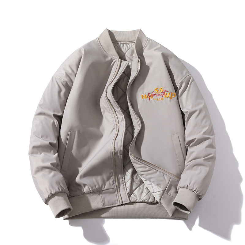 Men Vintage Jackets Autumn and Winter Padded Jacket Embroidered Baseball Suit Padded Suit Flight Suit