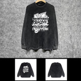 Purple Brand Distressed Long Sleeve Shirt Fashion Distressed Loose Long-sleeved Top