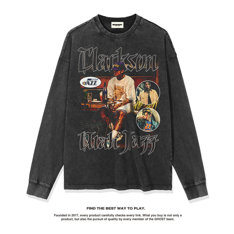 Nba Long Sleeve Shirt Long Sleeve T-shirt Loose All-Matching Men and Women