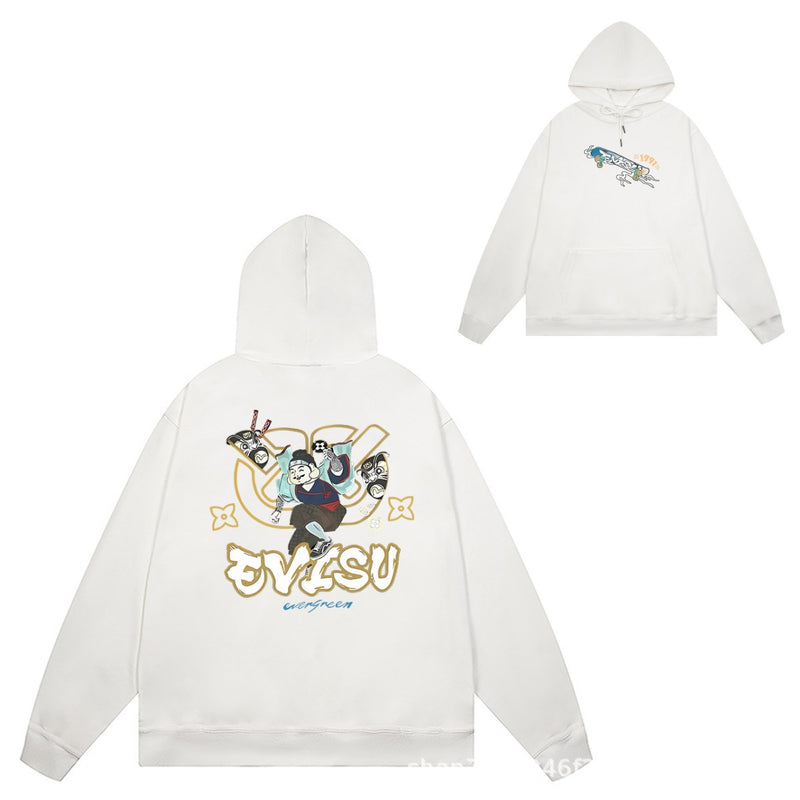 Evisu Hoodie print men and women