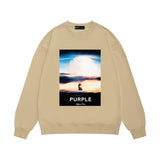 Purple Brand Sweatshirt Loose Crew Neck Sweater