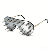 Trendy punk glasses spikes and rivets