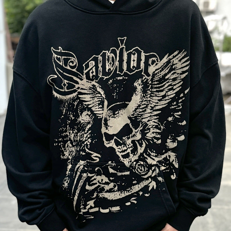 Men Vintage T-Shirts vintage Loose Couple Hooded Sweater Hoodie