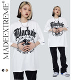 Y2g Shirts for Boys Blackair Vintage Print Short Sleeves Male Hip Hop Loose T-shirt