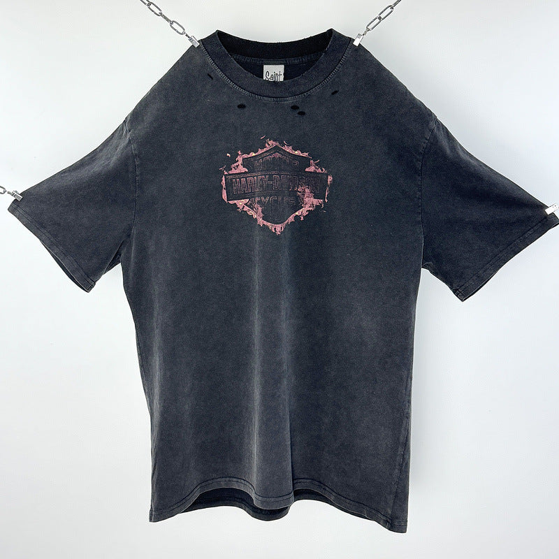 Men Vintage T-Shirts Saint Washed Distressed T-Shirts