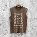 Purple Brand Distressed Tank T Shirts Distressed Sleeveless T-shirt Vest