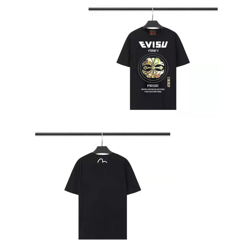 Evisu T Shirts Loose and Versatile Unisex T Shirts