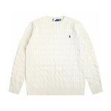 Ralph Lauren Knitted sweaters RL pony logo embroidered twist crew neck long-sleeved knitted sweater