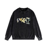 Purple Brand Distressed Sweatshirt Retro Vintage Crew Neck Sweater