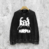 Purple Brand Distressed Sweatshirt Retro Vintage Crew Neck Sweater