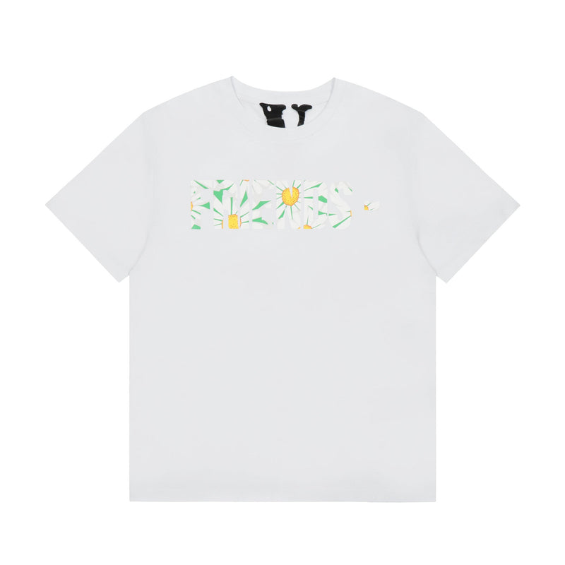 Vlone T Shirt Spring Summer Daisy Pattern Crew Neck