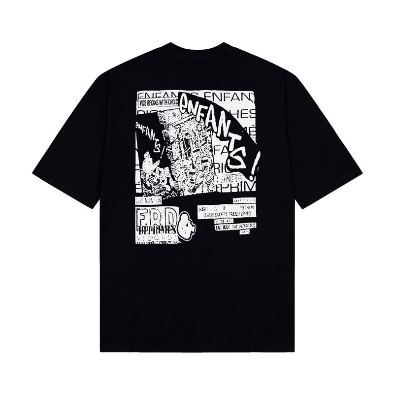 ERD T Shirts Short Sleeve Cartoon Print Loose-Fitting Casual T-shirt Men