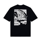 ERD T Shirts Short Sleeve Cartoon Print Loose-Fitting Casual T-shirt Men