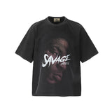 Men Vintage T-Shirts Saint "Mike Tyson" Boxing Champion Washed Distressed T-Shirts