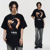 Vintage T-shirts Printed Men's Short Sleeve T-Shirt Washed and Old