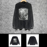 Purple Brand Distressed Long Sleeve Shirt Fashion Distressed Loose Long-sleeved Top