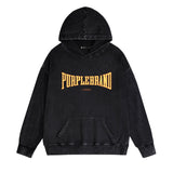 Purple Brand Distressed Hoodie Fashion Old Loose Hooded Sweater