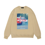 Purple Brand Sweatshirt Loose Crew Neck Sweater