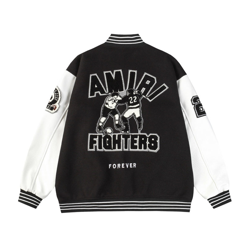 Amiri Jacket AMI Pattern Baseball Jacket Jacket Men's and Women's