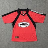 Corteiz T Shirt Red Jersey Short Sleeve Loose